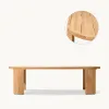 Mandela Modern Teak Outdoor Dining Table Chair Set Weather Resistant UV-Resistant Waterproof Cushions-Durable Villa Courtyard