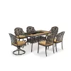Marc Newson Inspired Loop Back Cast Aluminum Rocking Chair-Durable Outdoor Furniture for Park Courtyard