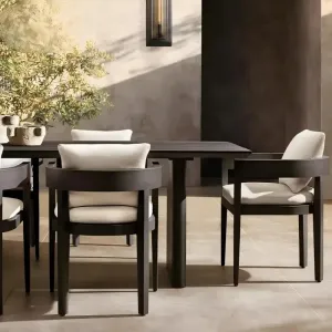 Minimalist Aluminum Outdoor Dining Set 4 6 8 Seater Modern Garden Furniture for Luxury Villa and Boutique Resort