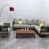 Minimalist Outdoor Aluminum Sofa Set Sleek Garden Sectional Furniture Weatherproof Villa Terrace Lounge Couch