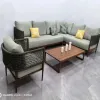 Minimalist Outdoor Aluminum Sofa Set Sleek Garden Sectional Furniture Weatherproof Villa Terrace Lounge Couch