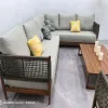 Minimalist Outdoor Aluminum Sofa Set Sleek Garden Sectional Furniture Weatherproof Villa Terrace Lounge Couch