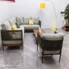 Minimalist Outdoor Aluminum Sofa Set Sleek Garden Sectional Furniture Weatherproof Villa Terrace Lounge Couch