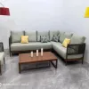 Minimalist Outdoor Aluminum Sofa Set Sleek Garden Sectional Furniture Weatherproof Villa Terrace Lounge Couch