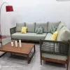 Minimalist Outdoor Aluminum Sofa Set Sleek Garden Sectional Furniture Weatherproof Villa Terrace Lounge Couch