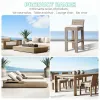 Minimalist Solid Teak Wood Patio Sun Lounger Waterproof Mattress UV Resistant Eco-Friendly for Luxury Beachfront Villa Outdoor