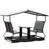 Modern Aluminium 4-Seater Hanging Swing Chair Waterproof Cushion Outdoor Furniture for Farmhouse Apartment Patio Garden