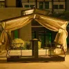 Modern Aluminium 4-Seater Hanging Swing Chair Waterproof Cushion Outdoor Furniture for Farmhouse Apartment Patio Garden