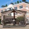 Modern Aluminium 4-Seater Hanging Swing Chair Waterproof Cushion Outdoor Furniture for Farmhouse Apartment Patio Garden