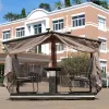 Modern Aluminium 4-Seater Hanging Swing Chair Waterproof Cushion Outdoor Furniture for Farmhouse Apartment Patio Garden