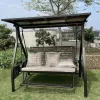 Modern Aluminum Alloy Hanging Swing Chair with Waterproof Cushion for 3-Person Outdoor Garden Patio Camping Courtyard Warehouse