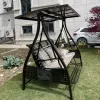 Modern Aluminum Alloy Hanging Swing Chair with Waterproof Cushion for 3-Person Outdoor Garden Patio Camping Courtyard Warehouse