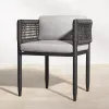 Modern Aluminum Alloy Outdoor Dining Set Rustproof All Weather Patio Table Armchair Villa Garden Furniture