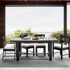 Modern Aluminum Alloy Waterproof Outdoor Dining Chairs and Table Set for Hotels Villas Gardens Courtyards Resorts