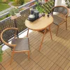 Modern Aluminum Balcony Table 2 Chairs Set for Apartment Hotel Living Room Outdoor Use Durable Waterproof Garden Furniture