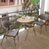 Modern Aluminum Balcony Table 2 Chairs Set for Apartment Hotel Living Room Outdoor Use Durable Waterproof Garden Furniture