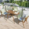 Modern Aluminum Balcony Table 2 Chairs Set for Apartment Hotel Living Room Outdoor Use Durable Waterproof Garden Furniture