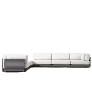 Modern Aluminum Modular Outdoor Sofa Set-Durable Waterproof Eco-Friendly Quick-Dry for Hotels Villas Courtyards Gardens