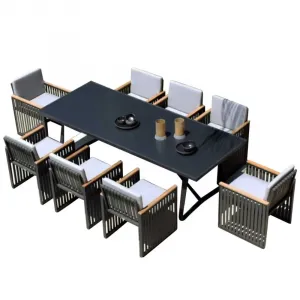Modern Aluminum Outdoor Sofa Set for Villa Hotel Dining Courtyard Use Durable Waterproof Eco-Friendly Washable Garden Furniture