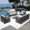 Modern Aluminum Outdoor Sofa Set for Villa Hotel Dining Courtyard Use Durable Waterproof Eco-Friendly Washable Garden Furniture