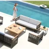 Modern Aluminum Outdoor Sofa Set for Villa Hotel Dining Courtyard Use Durable Waterproof Eco-Friendly Washable Garden Furniture