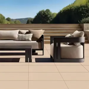 Modern Aluminum Outdoor Sofa Set with Waterproof Cushions-Durable Eco-Friendly for Villa Courtyard Living Room Hotel Use