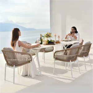 Modern Aluminum Portable Waterproof Outdoor Leisure Dining Chair Set for Hotel Apartment Use