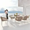 Modern Aluminum Portable Waterproof Outdoor Leisure Dining Chair Set for Hotel Apartment Use
