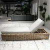 Modern Aluminum Rattan UV Resistant Eco-Friendly Durable Sun Lounger with Cushions for Poolside Courtyard Villa Outdoor Use
