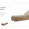Modern Aluminum Rattan UV Resistant Eco-Friendly Durable Sun Lounger with Cushions for Poolside Courtyard Villa Outdoor Use