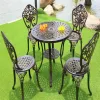 Modern Balcony Cast Aluminum Outdoor Dining Table and Chair with Powder Coating for Leisure