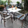 Modern Bistro Rattan Table Chair Set-Durable Waterproof Lightweight Outdoor Furniture for Cafe Hotel Villa Living Room