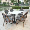 Modern Bistro Rattan Table Chair Set-Durable Waterproof Lightweight Outdoor Furniture for Cafe Hotel Villa Living Room