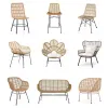 Modern Boho Wicker Outdoor Stackable Dining Chair-Durable Waterproof for Hotels and Gardens