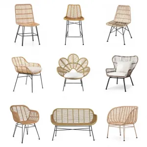 Modern Boho Wicker Outdoor Stackable Dining Chair-Durable Waterproof for Hotels and Gardens
