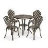 Modern Cast Aluminum European Design Waterproof Eco-Friendly Durable Dining Set Outdoor Garden Furniture Dining Chair Table Park