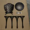 Modern Cast Aluminum European Design Waterproof Eco-Friendly Durable Dining Set Outdoor Garden Furniture Dining Chair Table Park