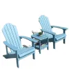 Modern Comfortable Outdoor Shell-Shaped Backrest Recycled Plastic Wood Adirondack Chair HDPE Frame Waterproof Eco-Friendly Hotel