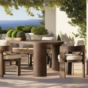 Modern Design Aluminum Alloy Dining Set Durable Waterproof UV-Resistant Outdoor Garden Furniture for Courtyard Hotel Use