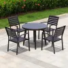 Modern Design Aluminum Alloy Outdoor Dining Table Chair Set Durable Lightweight Frame Waterproof Cushion Courtyard Villa Patio