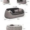 Modern Design Durable Eco-Friendly Rope Garden Sofa Set with Waterproof Cushions for Outdoor Living Room Farmhouse Use