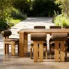 Modern Design Durable Solid Teak Wood Outdoor Dining Set for 8 Persons for Luxury Villas Boutique Hotels