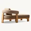 Modern Design Solid Teak Wood Outdoor Sun Lounger with High Density Foam Cushion for Luxury Villa and Boutique Hotel Deck