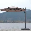 Modern Designer Roman Foldable Waterproof Lightweight Umbrella with Double Canopy for Hotels Hospitals