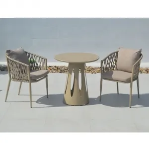 Modern Dining Patio Party French Bistro Cafe Furniture Hotel Garden Restaurant Stackable Aluminium Rope Eco-Friendly Outdoor