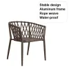 Modern Dining Patio Party French Bistro Cafe Furniture Hotel Garden Restaurant Stackable Aluminium Rope Eco-Friendly Outdoor