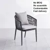 Modern Dining Patio Party French Bistro Cafe Furniture Hotel Garden Restaurant Stackable Aluminium Rope Eco-Friendly Outdoor