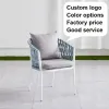 Modern Dining Patio Party French Bistro Cafe Furniture Hotel Garden Restaurant Stackable Aluminium Rope Eco-Friendly Outdoor