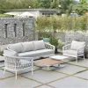 Modern Durable Eco-Friendly Outdoor Patio Furniture Set Waterproof Comfortable Poolside Terrance Sofa Beach Villa Living Room