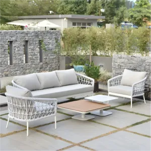 Modern Durable Eco-Friendly Outdoor Patio Furniture Set Waterproof Comfortable Poolside Terrance Sofa Beach Villa Living Room
